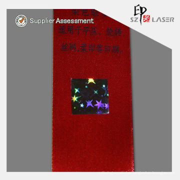 Hologram self adhesive fabric label with custom logo